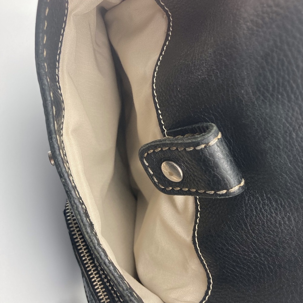 ROOTS ‘VILLAGER’Black Pebbled Leather Everyday Comfortable Crossbody Bag Vintage - Picture 3 of 16